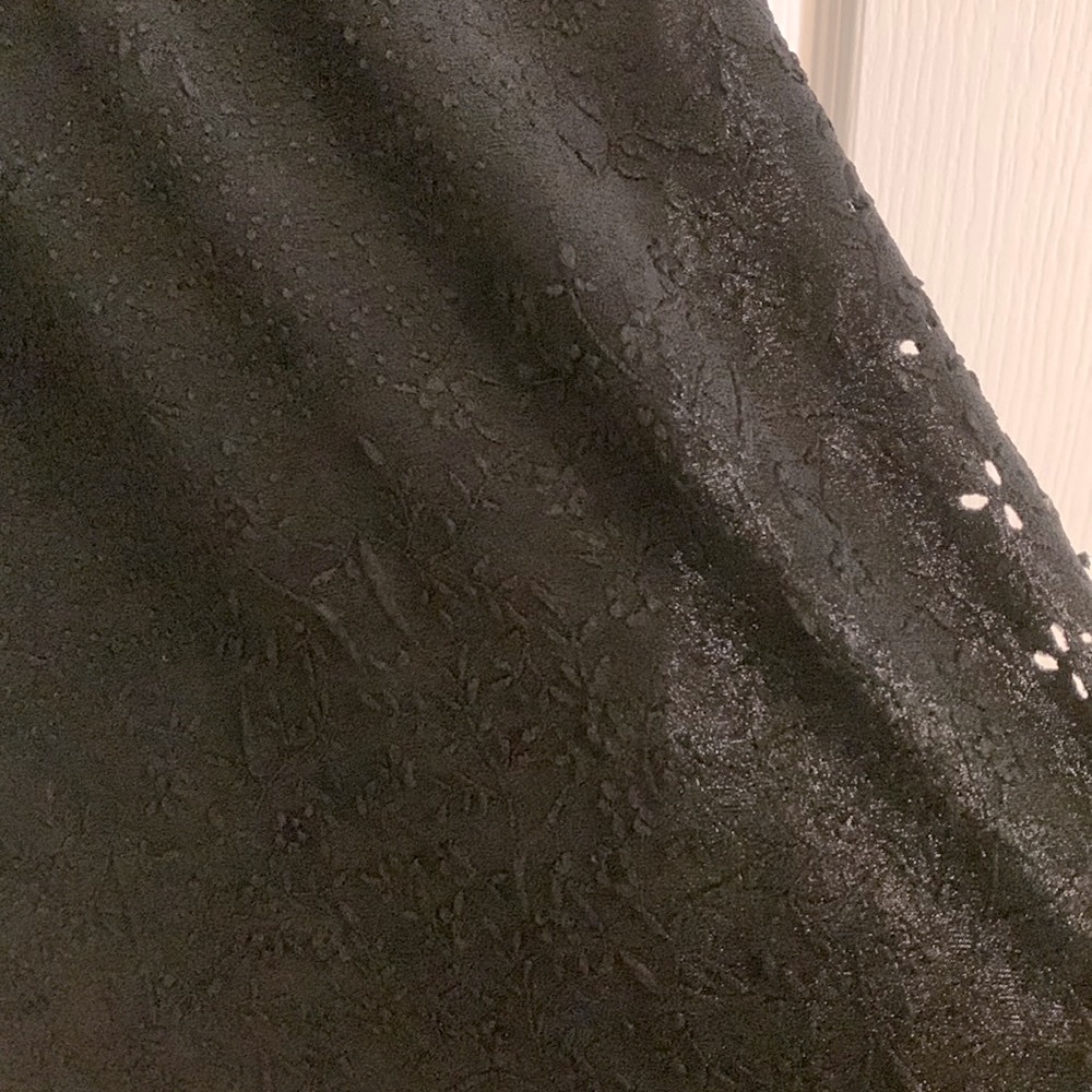 New Never Worn Eyelet Velvet Crochet Long Skirt, Stretch Waistband - Picture 4 of 12